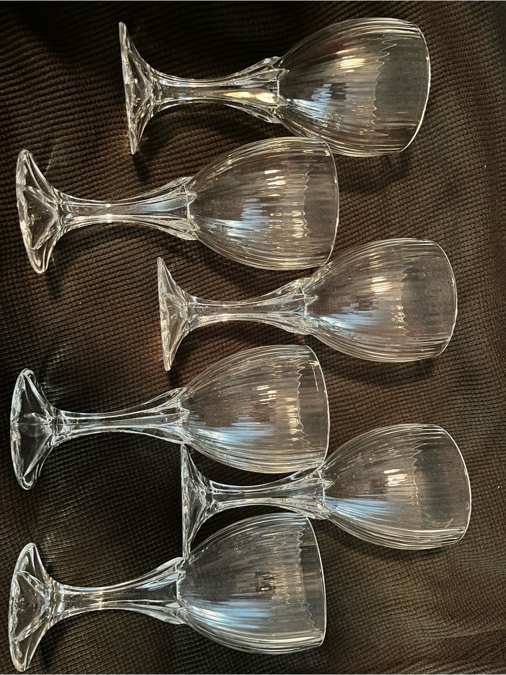 6 vintage Fostoria Monet heavy crystal water glasses 7 3/8"
